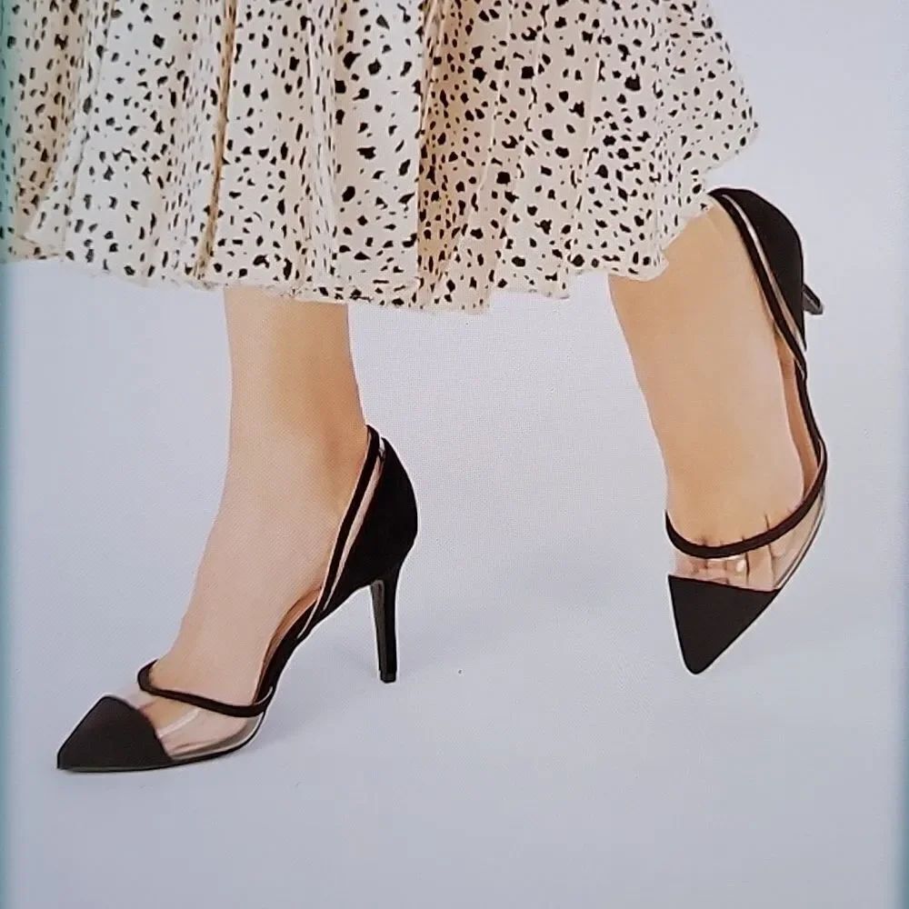 MIX NO.6 SUEDE POINTED TOE D'ORSAY HIGH HEEL STILETTOS PUMP SHOES